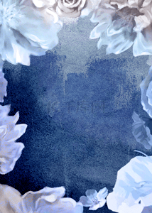 花瓣壁纸背景图片_蓝色水墨画花瓣壁纸