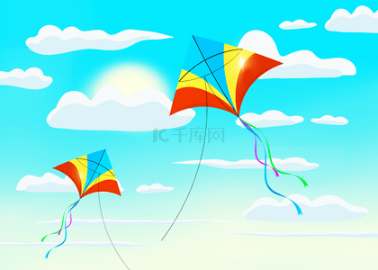 简单的天空风筝飞行背景