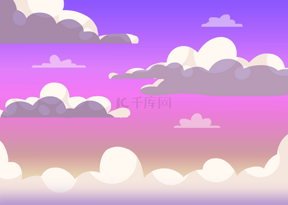 紫色蓝天白云背景