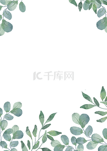 肯德基冰淇淋甜筒背景图片_圆形暗绿色树叶边框白底森系背景
