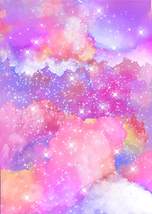 紫色全息宇宙云朵多彩背景