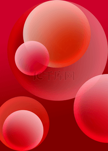 红色系色系背景图片_红色系渐变圆球抽象艺术背景