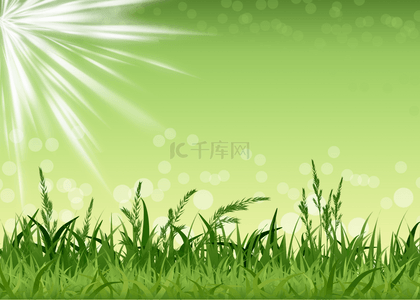 复活节草地背景图片_绿色光斑光芒散射光复活节草地