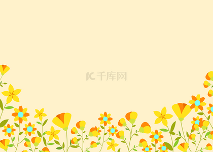 母亲节花卉背景图片_可爱母亲节花卉黄色质感背景