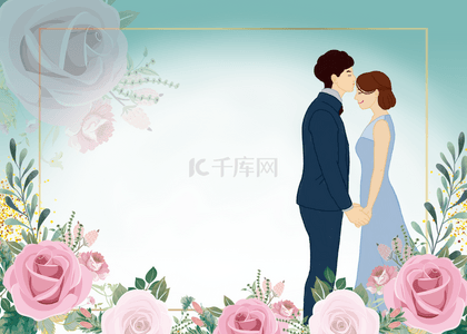 玫瑰花婚礼背景背景图片_浪漫唯美人物婚礼背景玫瑰花