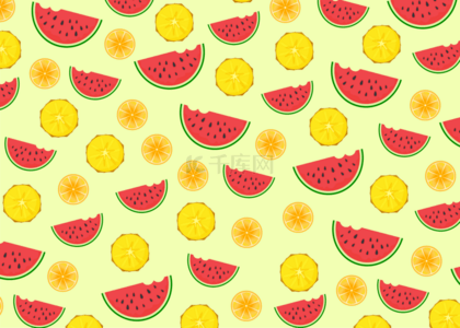 壁纸柠檬背景图片_夏季水果美味西瓜柠檬