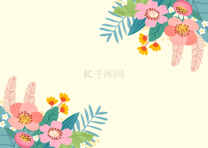 植物叶子背景背景图片_春天野花盛开花卉