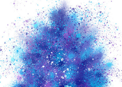 水墨图案背景图片_蓝紫色抽象水彩图案飞溅背景