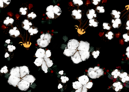 复古花朵壁纸背景图片_无缝隙复古花朵棉花背景