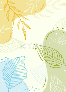 黄色绿色热带树叶背景