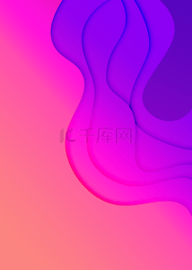 紫色剪纸背景图片_创意粉色紫色渐变抽象层次背景