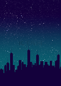 夜景城市剪影背景