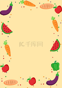 绿色苹果背景图片_橙色食物平铺背景