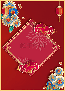 中国风金色素材背景图片_春节金色描边背景