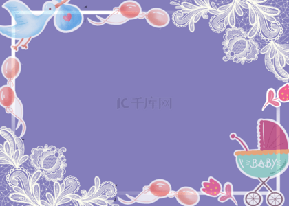 可爱的温馨的背景图片_紫色简约的可爱婴儿洗礼背景