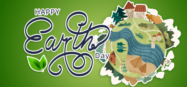 低碳环保背景背景图片_绿色水彩风格例图世界地球日背景
