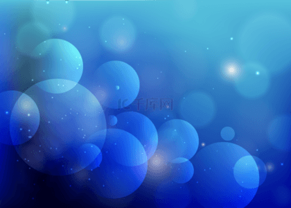 蓝色闪耀星点气泡光效背景