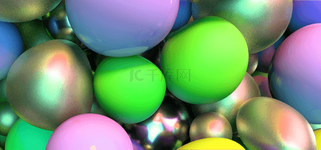 彩色3d立体挤压渐变圆球背景