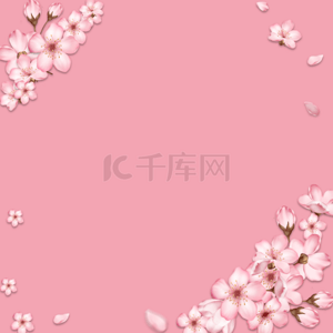 粉色简约创意花卉背景