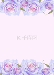 淡紫色优雅浪漫花卉边框背景