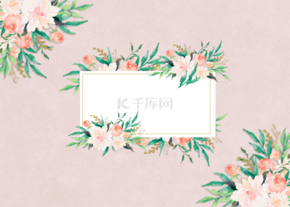 碎花可爱背景图片_粉色水彩风格花的边框背景