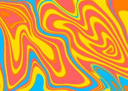 黄红蓝波浪多彩色的时髦背景