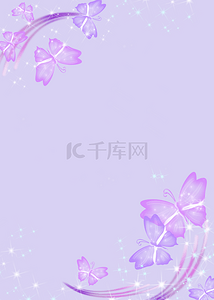 紫色透明光点光效梦幻蝴蝶背景