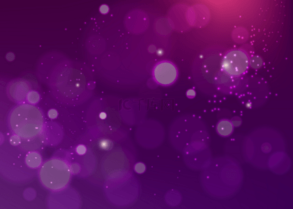 漆黑夜空里的紫色星点光效背景