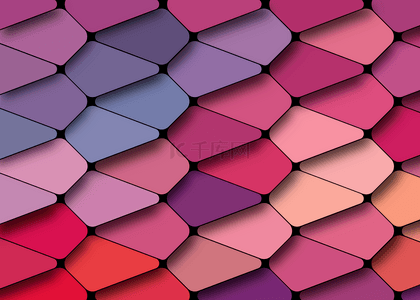 几何图形拼接背景绿色质感笔刷白色背景简单质感拼接蓝色紫色背景拼凑