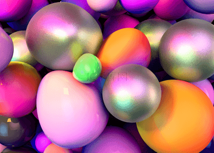 3d立体球体背景图片_3d立体挤压渐变彩色球背景
