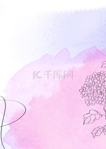 紫色水彩花卉背景图片_现代时尚紫色线条花卉水彩背景
