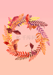时尚线性秋季植物树叶子壁纸