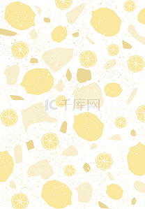 抽象水果背景图片_几何抽象水果平铺背景黄色柠檬