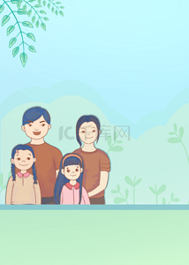 越南家庭日一家四口卡通背景