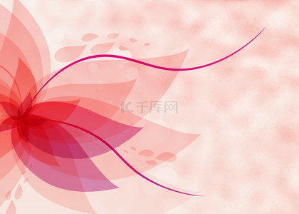 红色抽象几何花朵背景