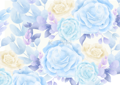 蓝色纯色质感背景图片_蓝色花卉质感简单背景