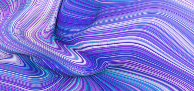 当代蓝紫色立体抽象风格流线线条背景