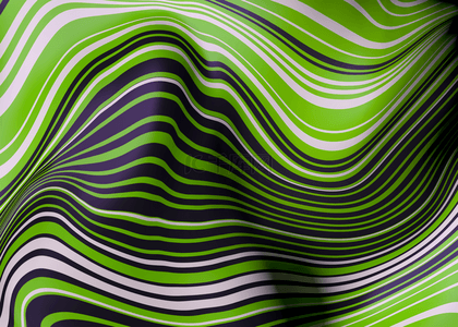 立体抽象背景图片_黑绿色3d立体抽象波浪线条背景