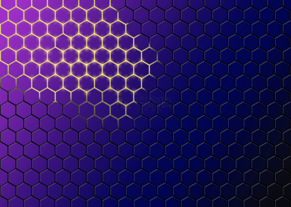 紫色主题蜂窝网格商务抽象背景