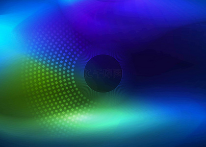 科技感抽象线条背景图片_圆形点点圆圈蓝色绿色