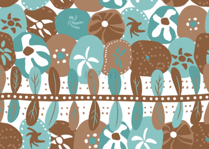 蓝棕色抽象几何花朵花纹背景