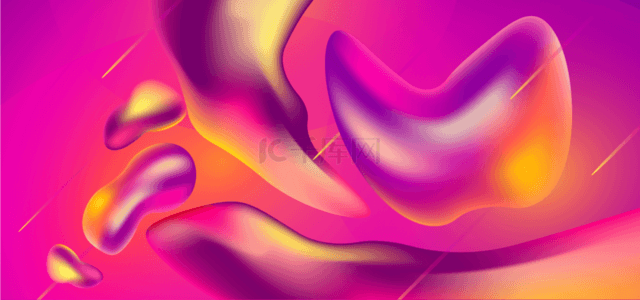 玫粉色抽象流体渐变线条背景