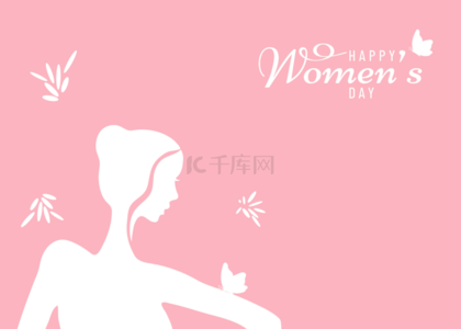 国际妇女节背景背景图片_粉红色简约国际妇女背景