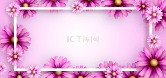 质感花卉背景图片_质感花卉母亲节白色边框背景