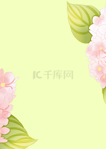 精致粉色背景图片_明亮绿色精致花卉背景