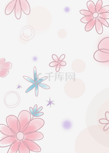 线性梦幻粉色花朵模糊背景