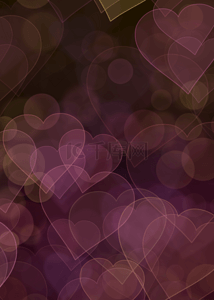 紫红色背景图片_紫红色爱心光晕光效背景
