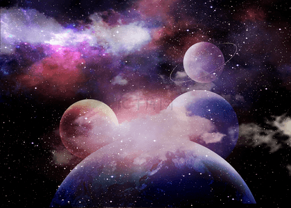 紫色星球宇宙背景