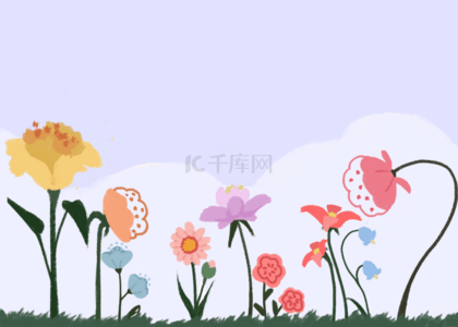 夏季花卉抽象背景