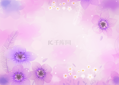 紫色梦幻模糊花朵背景
